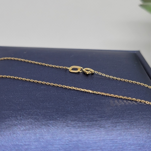 18K Gold Dainty Chain Necklace, 16" - FIXED ON PRICE - Picture 3 of 9